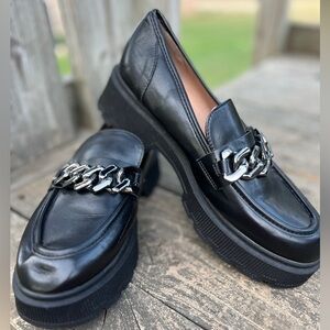 Limelight 90s Y2K Chunky Heel Lug Sole Faux Leather Slip-On Loafers Shoes 10